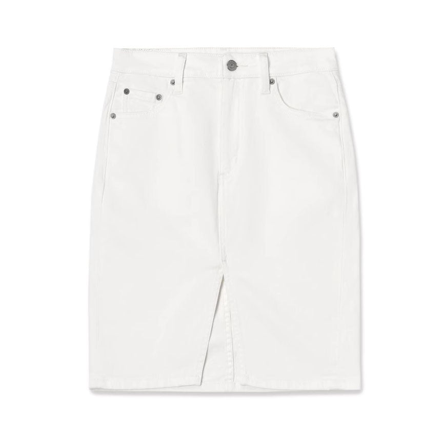 LE FRONT SLIT SKIRT L WHITE WASHING