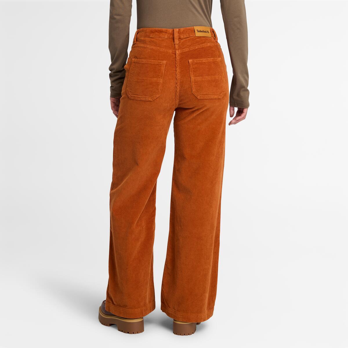 CORDUROY WIDE LEG PANTS UMBER,FQ