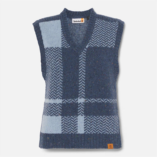 WOOL BLEND VEST FROZEN FJORD Y,FQ