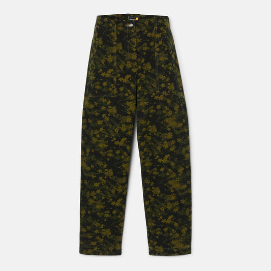 PRINTED PANT FLORAL DARK OLIVE,FQ