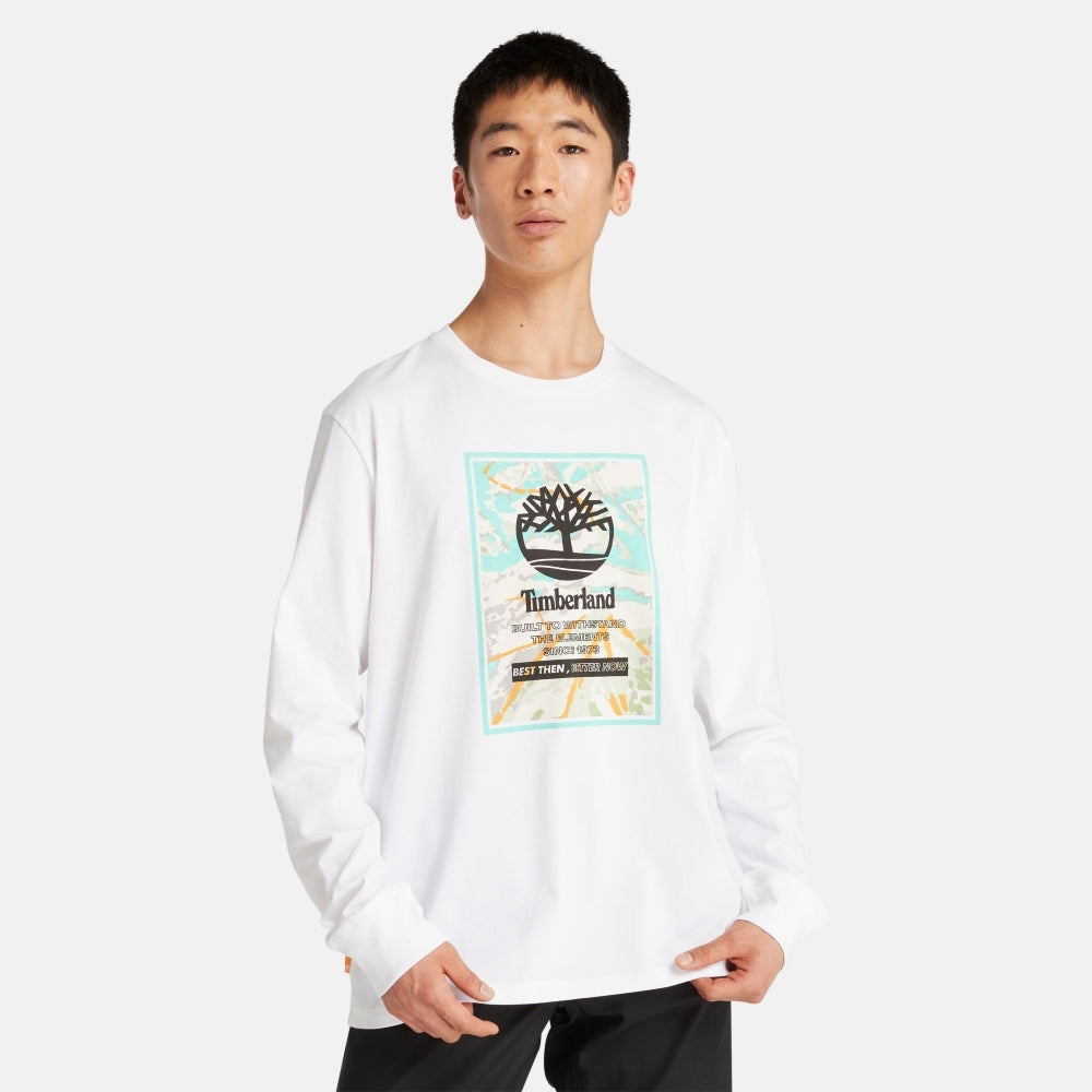 AOP Logo LS Tee WHITE